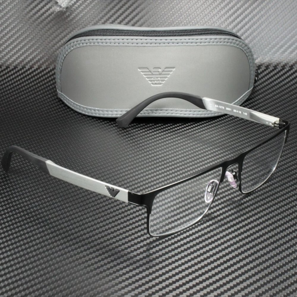 Emporio Armani Men's Matte Black Eyeglasses! - Picture 3 of 4